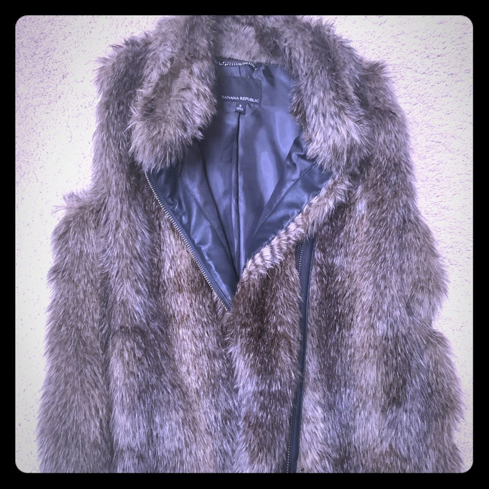 Banana Republic Moto style fur vest